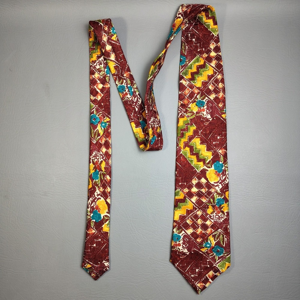 Vintage Ermenegildo Zegna Tie Multi Color Floral 100%‎ Silk  58" Made In Italy - Picture 8 of 11